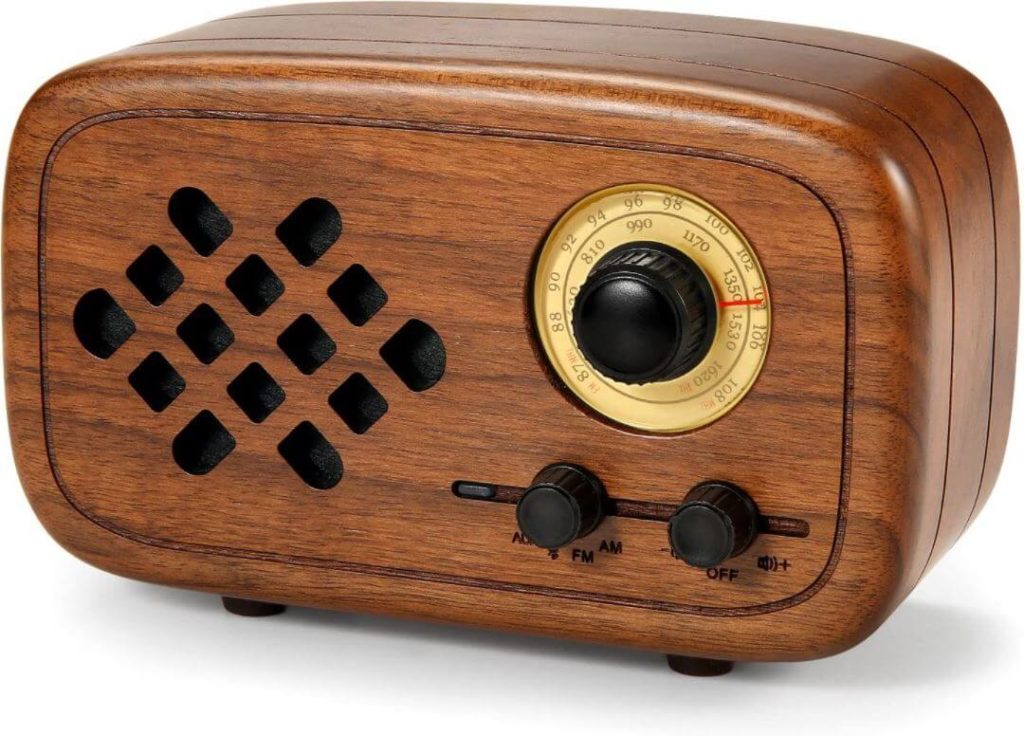 Brown Retro Bluetooth Speaker with FM Radio